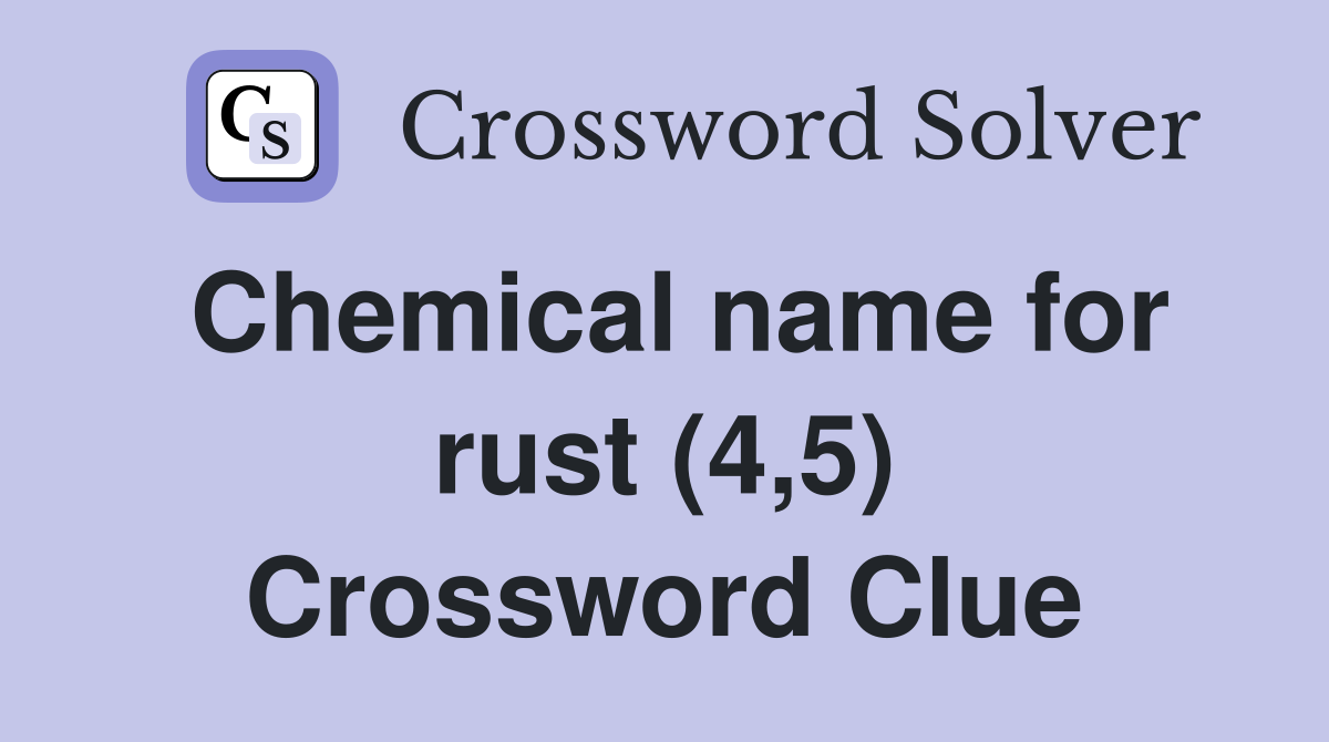 rust compound crossword clue 5 letters